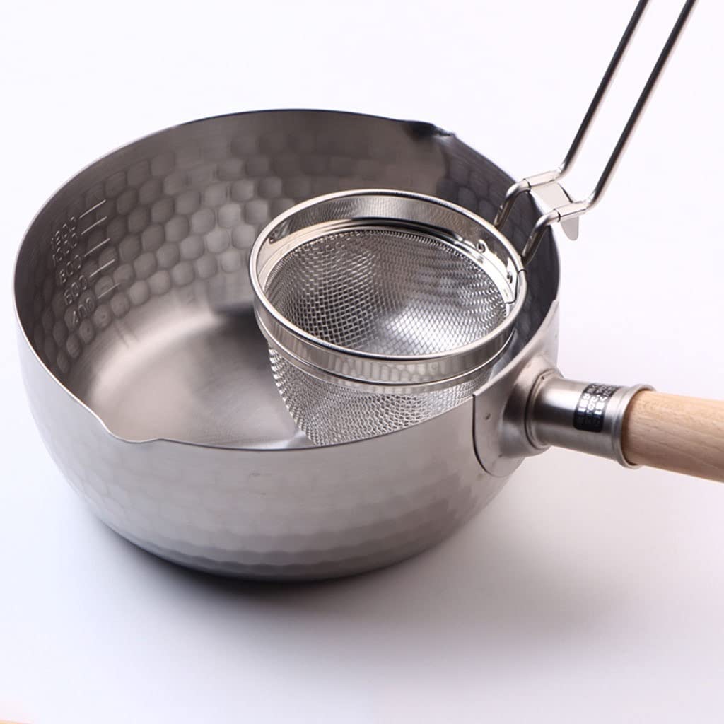 Espumadera de Cocina Colador de Pasta Filtro de colador de Acero Inoxidable de Malla Fina Cuchara Herramienta de Filtro de Cocina Diámetro 3.6 Pulgadas (Color Plateado) Cuchara Coladora