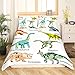 Loussiesd Dinosaurier Bettwäsche Kinder 135x200cm Mädchen Bunt Dinos Bettbezug Set Süß Dinosaurier Tier Bettwäsche Set für Jungen Jugendliche Dekor Weiche Mikrofaser mit 1 Kissenbezug, Reißverschluss