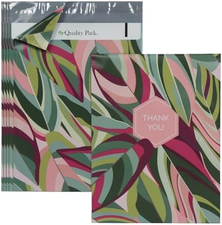 100 Teardrop Leaves Designer Poly Mailers – 10x13 Inch Waterproof Self-Sealing Shipping Envelopes For Small Business