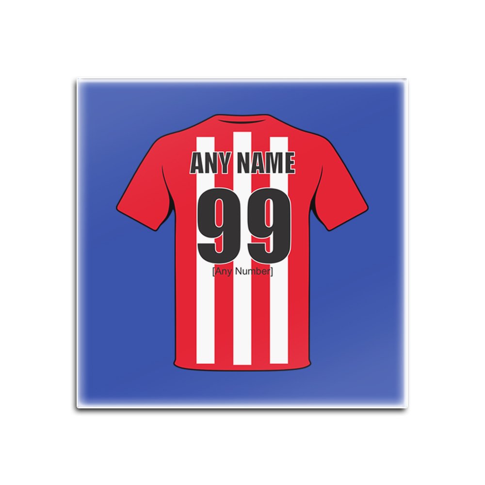 Personalised Gift - Sunderland Glass Square Coasters (Football Club Design Theme, Colour Options) - Any Name/Message on Your Unique Mat Pad - The Black Cats AFC
