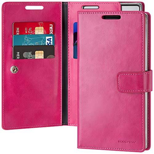 GOOSPERY Mansoor Wallet for Samsung Galaxy Note 10 Case (2019) Double Sided Card Holder Flip Cover - Hot Pink
