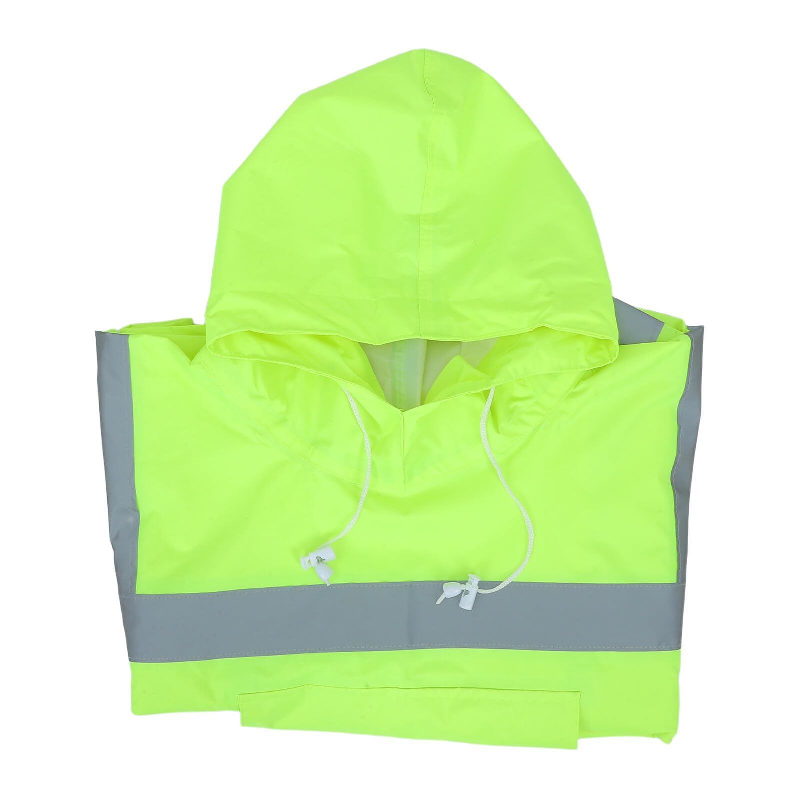 Poncho avec Capuche à Cordon, Tissu Polyester Taffetas Pluie Imperméable Haute Visibilité et Pvc, Coupe-vent et Réfléchissant pour Adultes pour Vélo et Déplacements Quotidiens