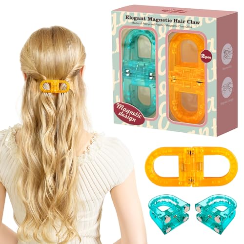 Pinzas para el cabello RCZETC 2 unidades azul y naranja miniatura 1