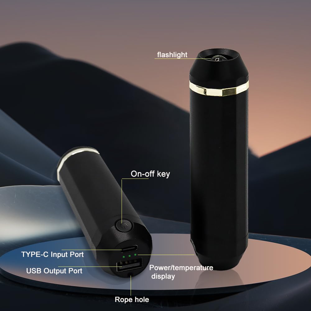 Scaldamani Magnetici Elettrici Portatili - Doppia Batteria 5000mAh, 3 Temperature, Torcia LED, Per Sport Invernali E Outdoor - Foto 10