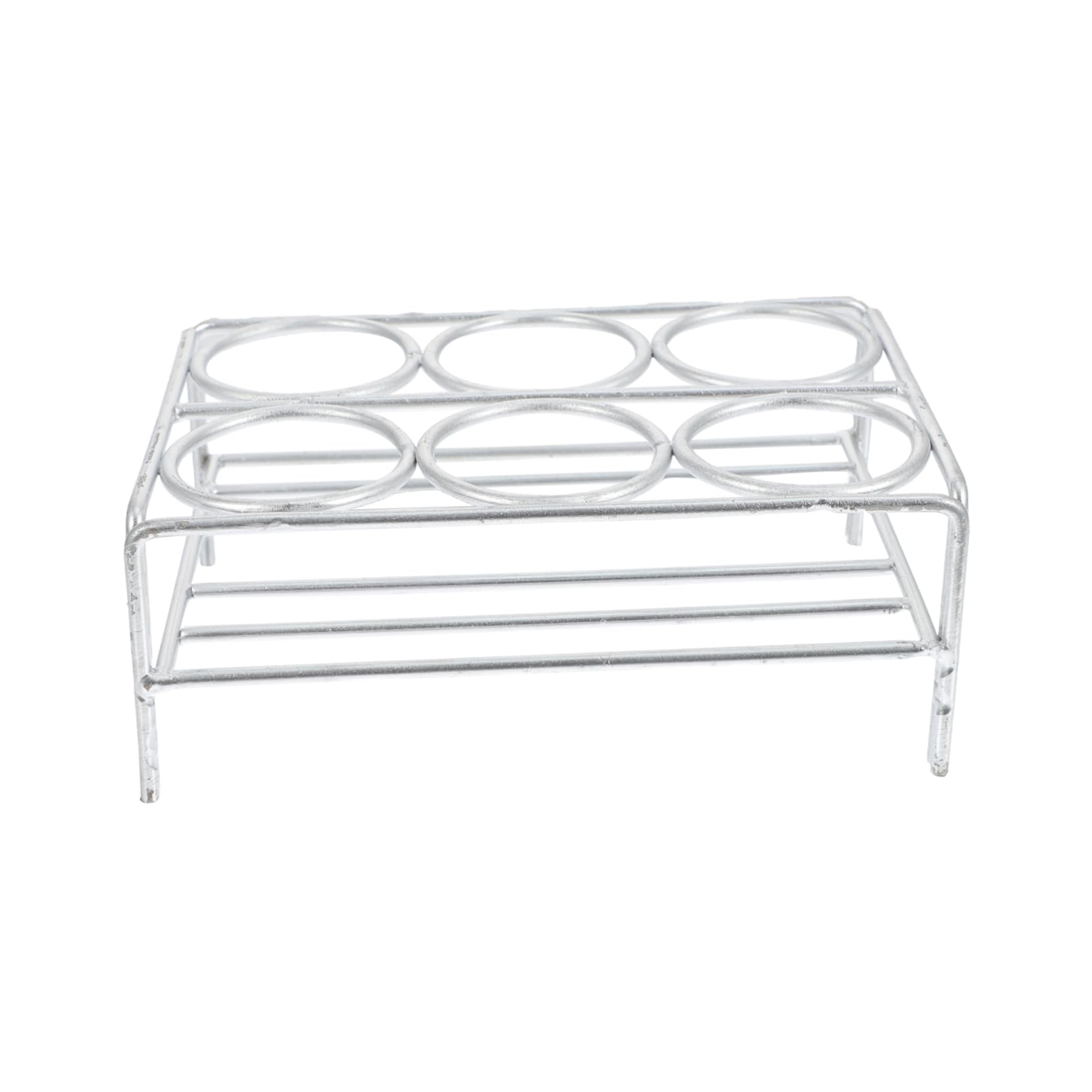 MUCKLILY 4 Hole Crucible Rack Chromeplated Crucible Holder Nickel Wire Crucible Support Safe Lab Tool for Educati