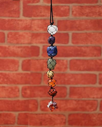 Miniatura 5 de Árbol de siete chakras con cristales colgantes y 7 piedras preciosas decorativas para árbol de Feng Shui, buena suerte, riqueza y salud, decoración