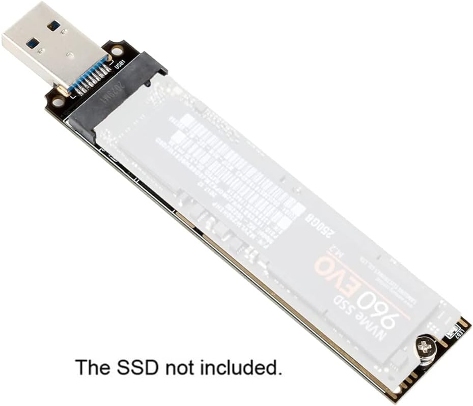 USB 3.1 to for Nvme M-Key PCI-E for Nvme SSD M.2 for NGFF SSD External PCBA Conveter Adapter Card Flash Disk Type (with Aluminum Shell)