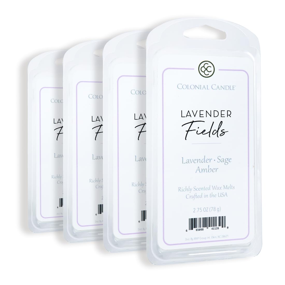 Lavender Fields Scented Wax Melts, Wax Melt Warmer Cubes, Long Lasting Scented Wax Warmer Cubes, 4 Pack, 6 Cubes Each - Made in The USA