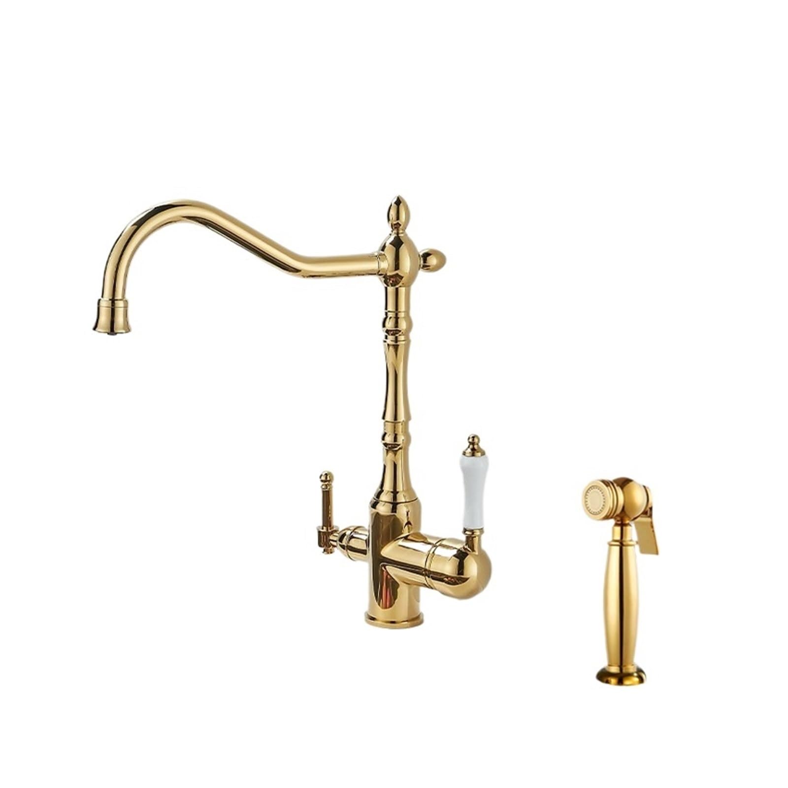 Faucet，Brass Light Luxury Three-in-one Pure Water Faucet