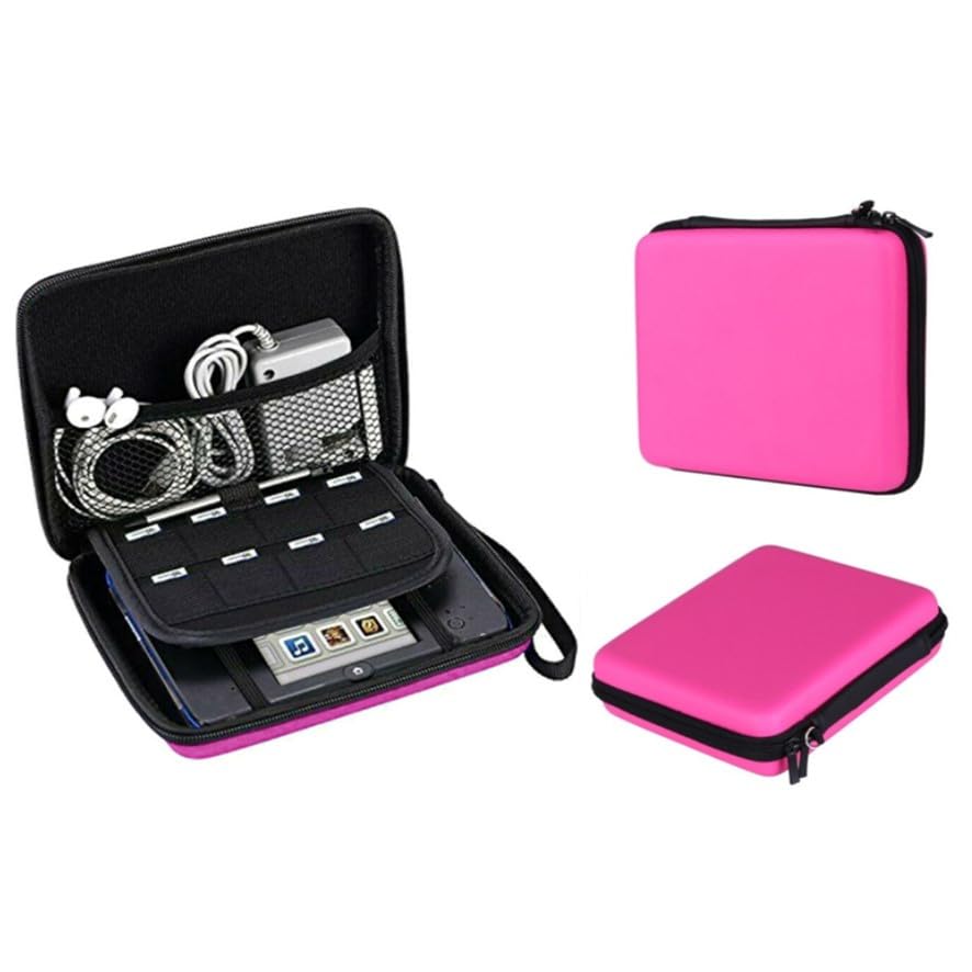 Genérico Funda Rígida para Consola Nintendo 2DS, Color Rosa, Incluye Funda para Juegos, Compatible con Nintendo 2DS (FTR-001), 1 Unidad
