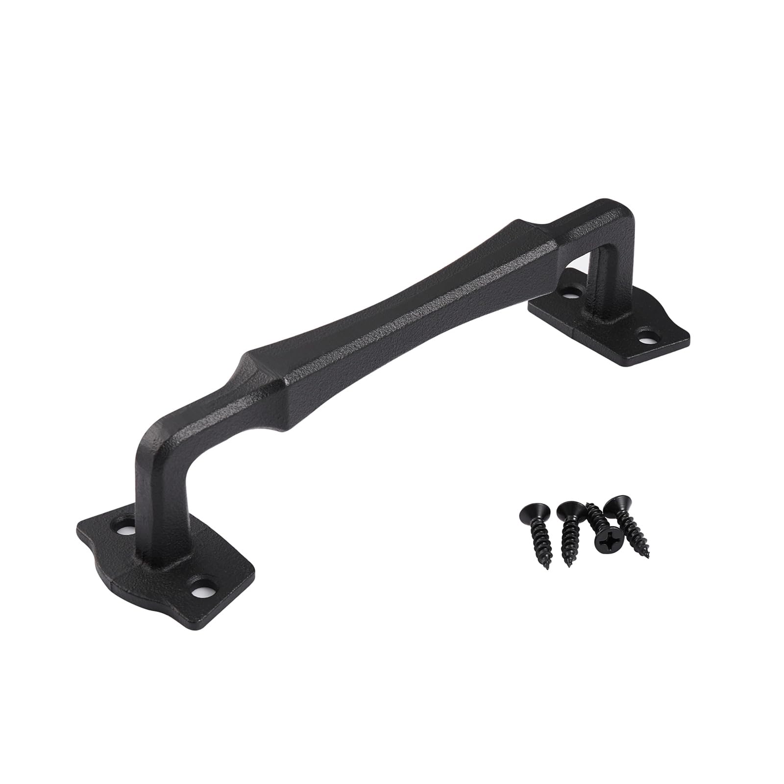 Toprema Sliding Barn Door Handle Pull Heavy Duty Solid Metal Rustic Hardware for Wooden Garden Gate Shed Garage Door 25CM Matte Black