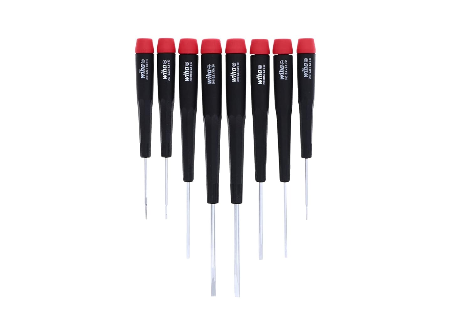 Wiha 26098 Precision Slotted Screwdriver Set in Canvas Pouch, 8 Piece Set