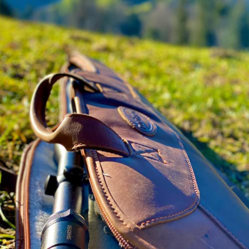 Tourbon Hunting Shooting Scoped Rifle Case 50 Inch Leather Gun Slip Bag #TOP6