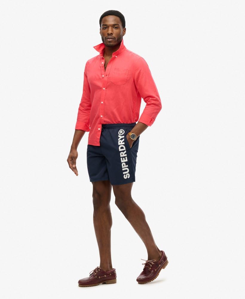Superdry Herren 43,2 cm Sport-Badeshorts mit Grafik