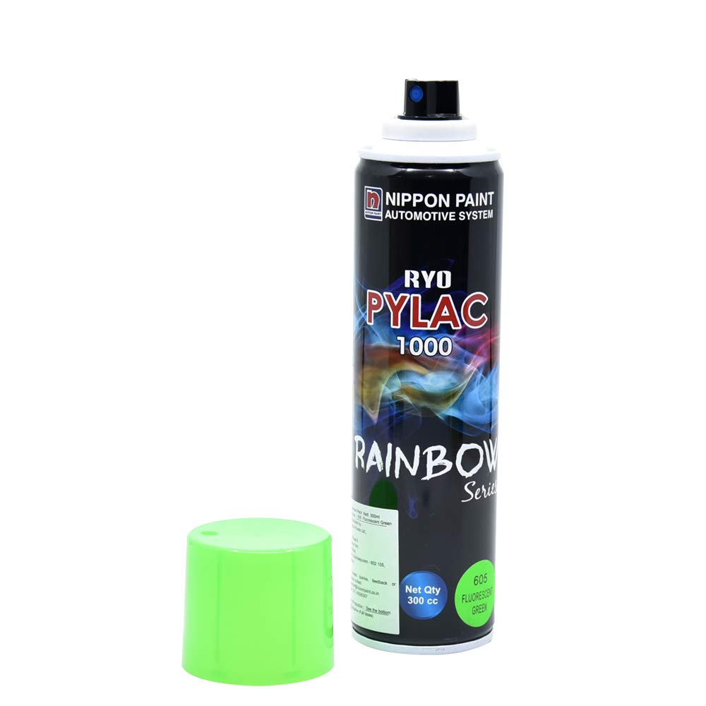 Nippon PaintMultipurpose Spray Paint Can, 300ml, Glossy Finish, Fluorescent Green