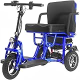 Klappbar Elektromobil für Senioren, Upgrade 3 Rad Mobilität Roller mit Automatic Elektromagnetische Braking, 32 km Reichweite, 3 Speed Adjustment, Korb, Hanging bag, für Senioren Behinderte Beginner