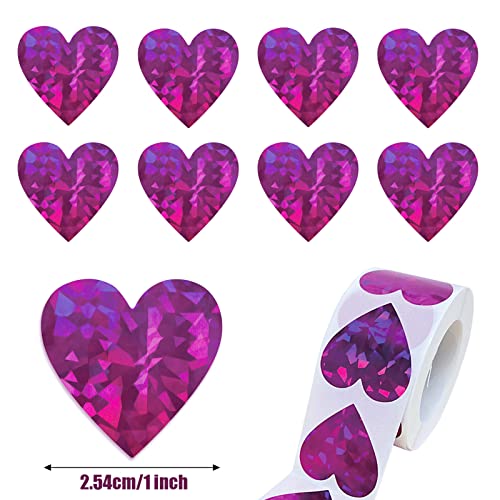 500 Pcs Heart Stickers Roll 1 Inch Heart Label Decals Self Adhesive Love Stickers Decorations For Valentine St.patrick Wedding Anniversaries Envelopes Seal Tags Birthday Party Decoration #TOP1