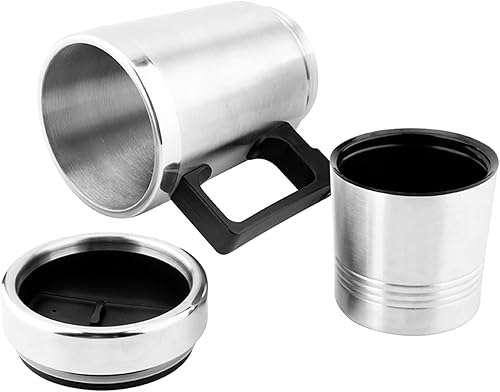 Miniatura 5 de Hervidor de viaje de 11.8 fl oz, 5.1 fl oz, 12 V, hervidor eléctrico portátil para automóvil, taza de café de acero inoxidable, olla de agua