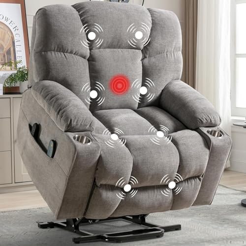 Sillón reclinable eléctrico gris oversized miniatura 1