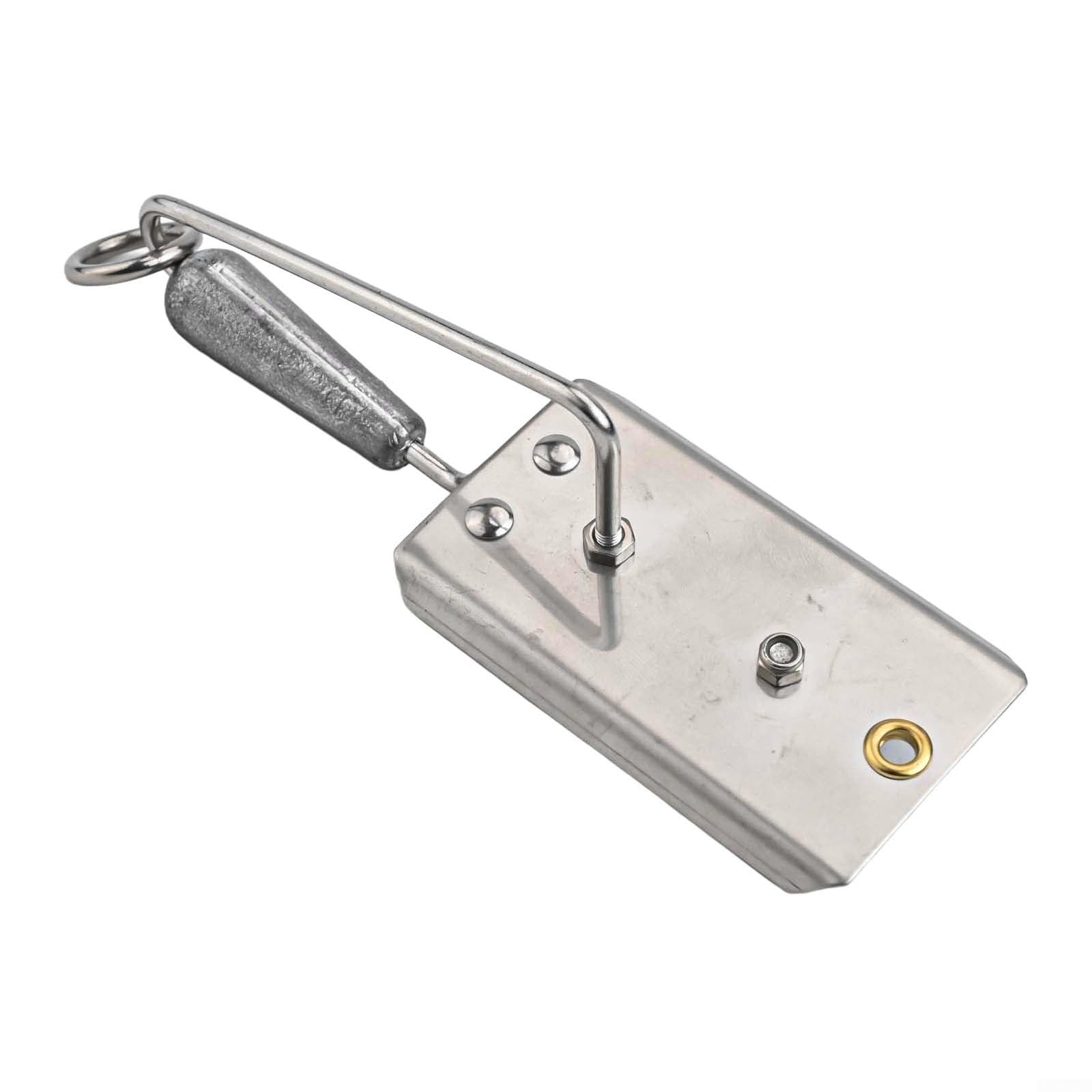 Tabla de buceo para pesca y curricán, placa de buceo artificial de acero inoxidable, control de profundidad ajustable, ligero, portátil, plateado (2# 13 cm/86,8 g)