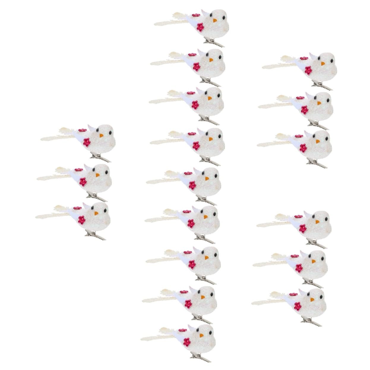 Amosfun 6 Sätze Schaum Vogel Weihnachtsbaumdeko Tannenbaum Dekoration Türdeko Weihnachten Klampen Vogel- Gefälschte Vogelfiguren Vogeldekoration Weihnachtsbaum Weiß 6 Stück * 6