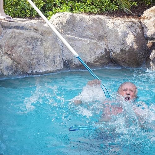Poste de rescate para piscinas de aluminio con barra telescópica de emergencia