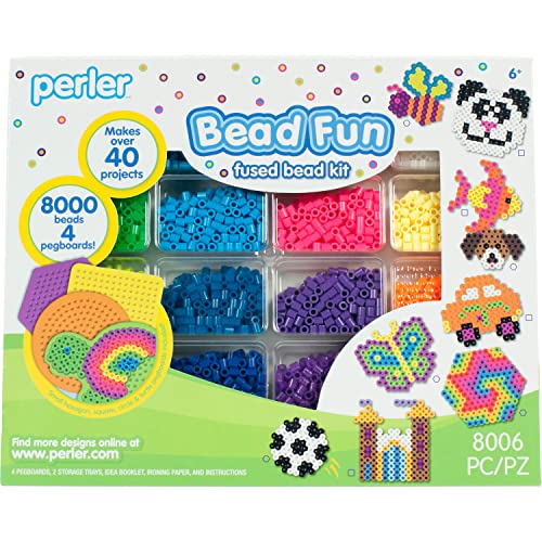 starter bead kit - Perler Activity Kit and Storage Trays, 8000 Beads + pegboards, 8006 pcs