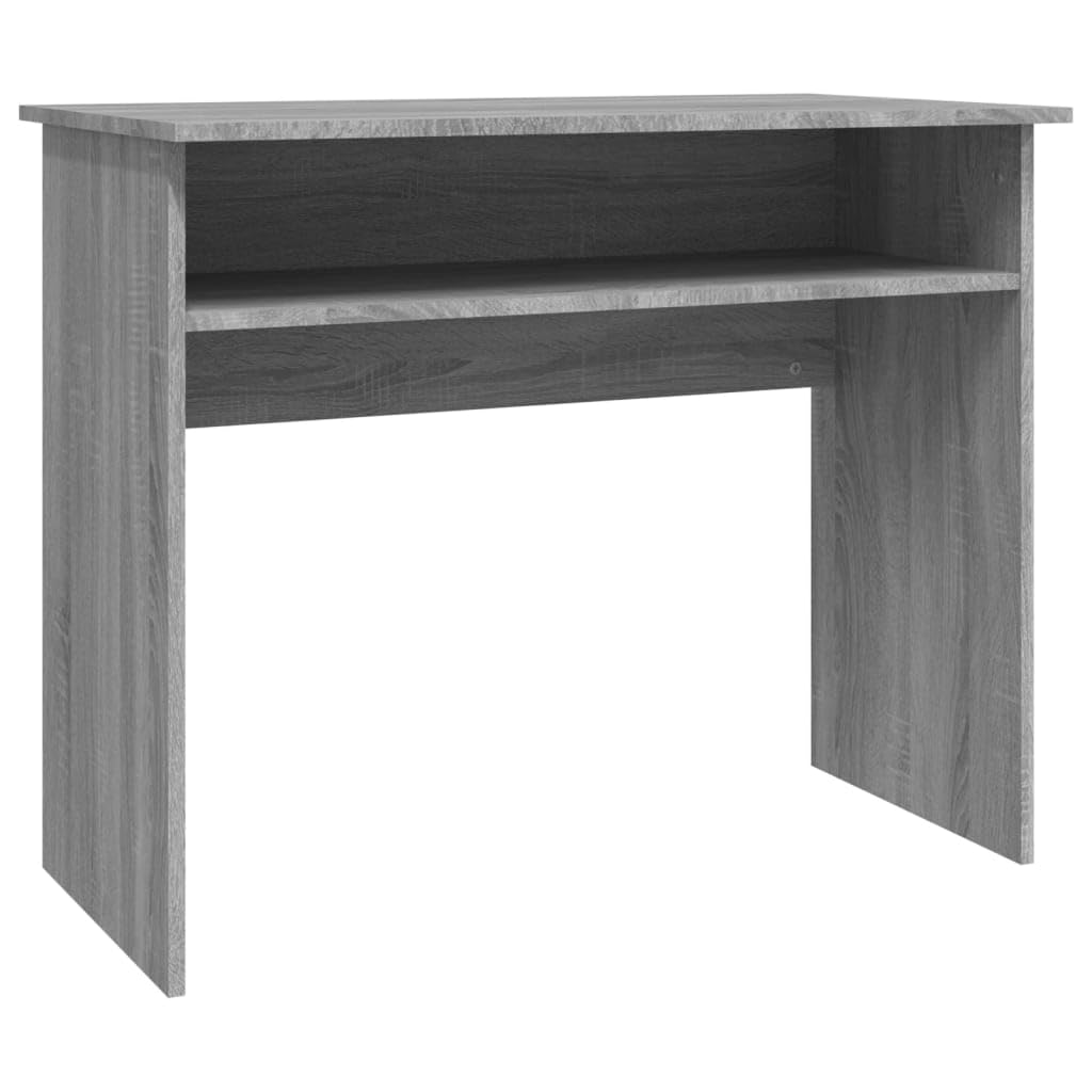 Schreibtisch Grau Sonoma 90x50x74 cm aus Holzwerkstoff Robuster und moderner Computertisch mit Ablagefach für platzsparende Büroorganisation im Home Office Wohnzimmer Jugendzimmer