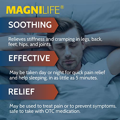 Image of MagniLife Muscle Cramp Pain Relief Quick-Dissolve Tablets, 125 Count, Quinine-Free Homeopathic Medicine for Leg, Foot, Hip, Joint & Back Pain Relief, Helps Ease Muscle Ache, Cramping & Stiffness