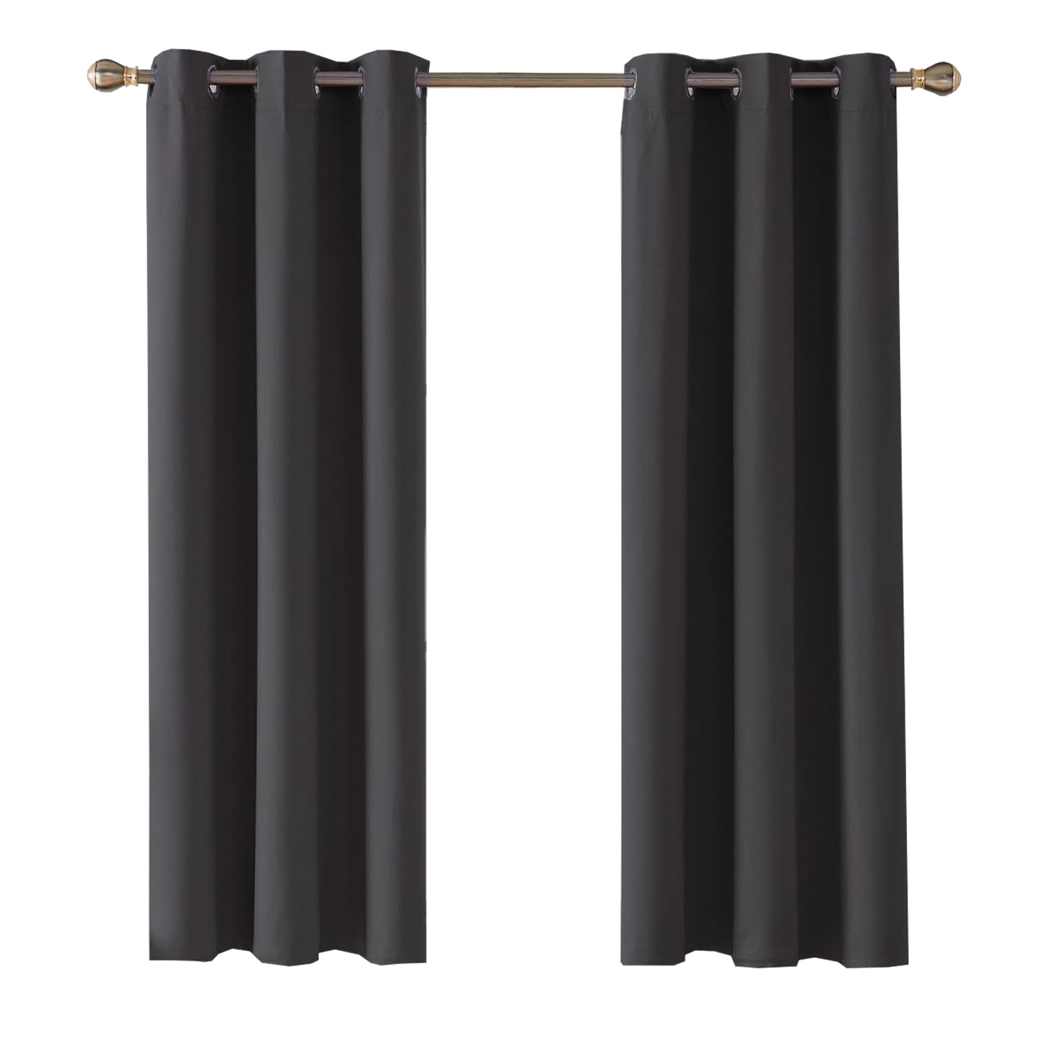 Ev Dekor® EVCRTN01 Thermal Blackout Curtains for Bedroom Offices, Hotels Windows 90"(228cm) Wide X 90"(228cm) Long, Charcoal
