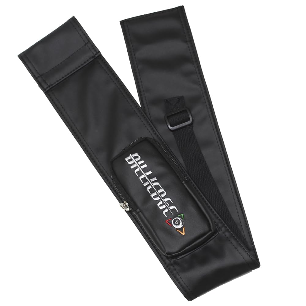 Premium Black Colored (1/2 cue) Half Cue Cover with Convenient Pocket for Billiard Essentials: Magnetic Chalk Holder, Chalk, Glove, and Tip-image-43