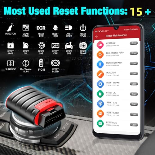 Image of ThinkDiag Bluetooth OBD2 Diagnostic Tool + 16-Pin Extension Cable | Full System Scan, Live Data, Check Engine /ABS /SRS, iOS /Android | Supports All 1996+ OBD2 Vehicles | 15+ Reset Functions 1 Year Free