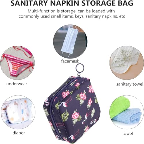 Image of Small Pouch for Women Girls Sanitary Napkin Bag Menstrual Pad Bag Makeup Organizer Mini Travel Pouch for Charger Earphone Accessories Organizer for Handbag & Purse (Dark Blue)