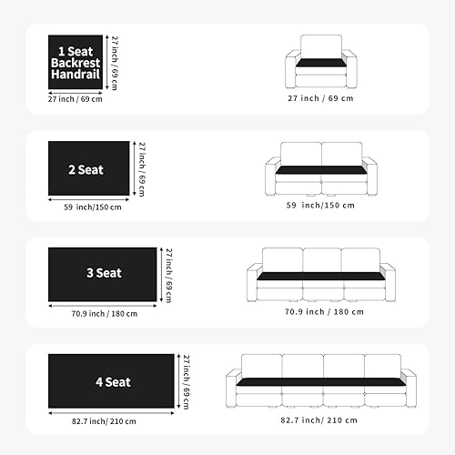 Miniatura 6 de Funda para sofá, fundas de sofá para perros, lavables, antideslizantes, a rayas, para sofá seccional, protector de muebles para forma de L (gris