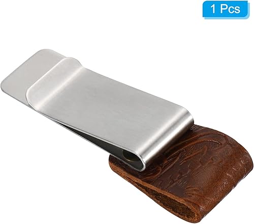 Miniatura 3 de PATIKIL Clip para bolígrafo para cuaderno, diario de viaje de cuero, soporte para lápices, marcador de manga tallada con clip de acero inoxidable,