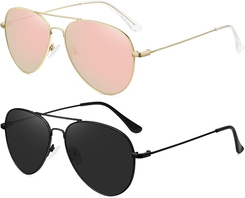 WOWSUN Classic Polarized Aviator Sunglasses for Women Men