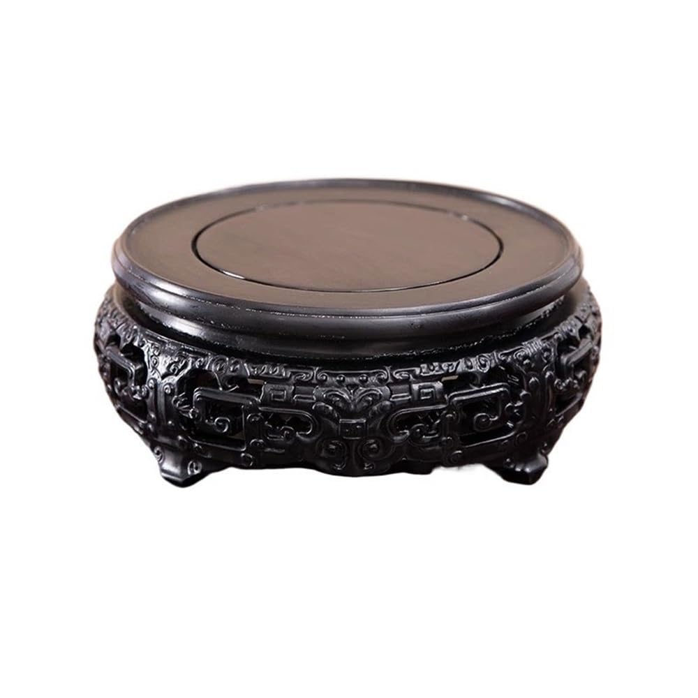 F4j5L7g2 Display Stand Base Circular Purple Sandalwood Bonsai Pedestal, Vase Fishbowl Display Base Stand(Small)