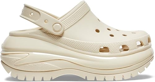 Crocs Unisex-Adult Mega Crush Clogs, Platform Shoes, Bone, 6 Men/8 Women