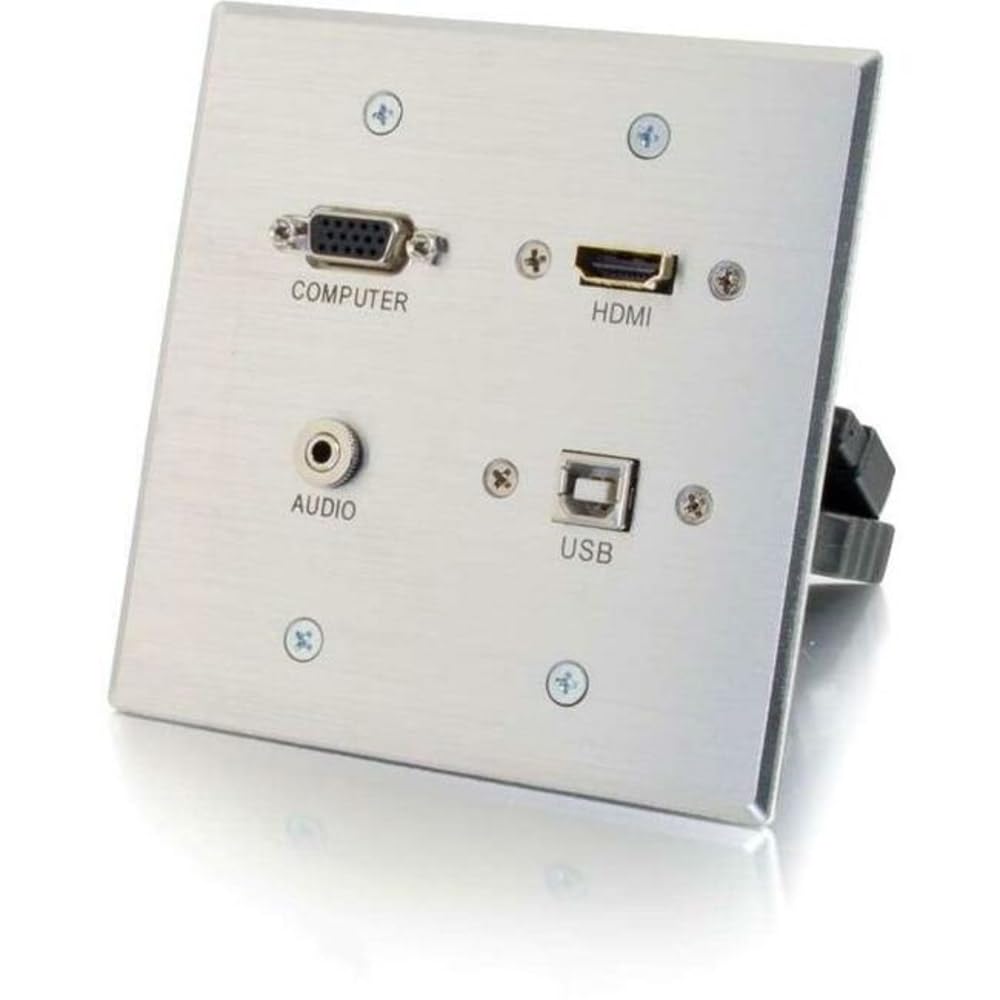 C2G 39703 zmieniacz płci/kabli HDMI F, HD15 F, 3.5mm Stereo F, USB-B F Aluminium