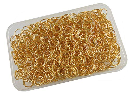 Image of eshoppee 100 gm Gold Color 9 mm Round unsolded unsoldered Open Jump Ring juprings Jewellery Making Material Fitting Kit Art and Craft kit