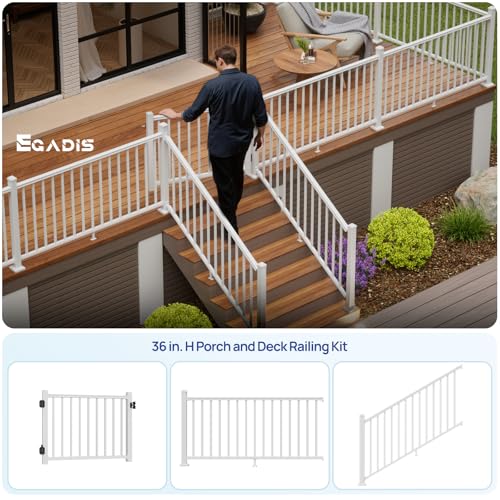 Image of Egadis 36 inch. H x 4 ft. W Aluminum Deck Gate Kit, White