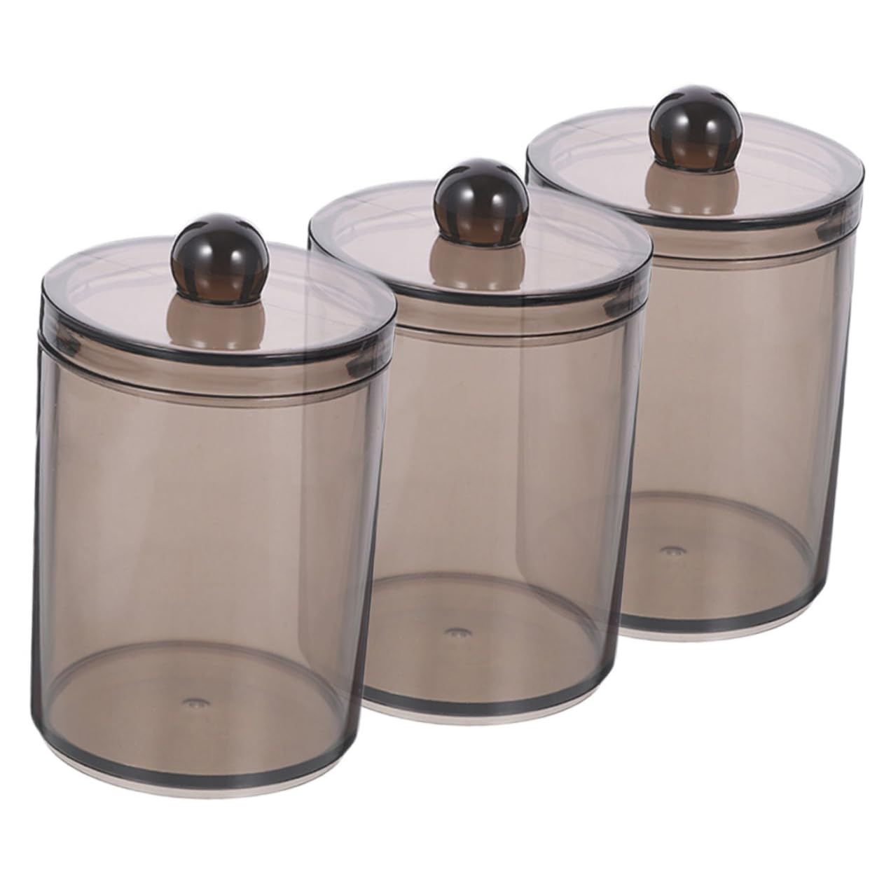 4 Sets Wattestäbchen-hüllen Glasdeckel Aufbewahrungsbox Für Wattestäbchen Make-up-organizer Leicht Zugänglicher Deckel 3 Stück X 4
