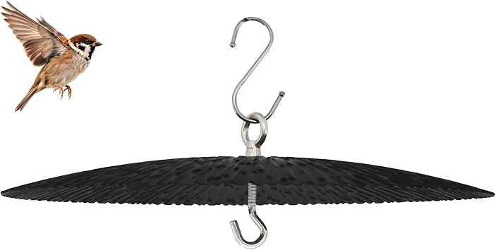 Metal Bird Feeder Rain Guard,13" Handing Hummingbird Feeders Baffle for Outside, Black Weather Guard for Backyard Or Garden Black-1 Pack