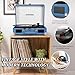 Vinyl Record Player Bluetooth Vintage Portable Suitcase Turntable with Built-in Speakers 3-Speed Belt-Driven Record Player Support RCA Output and Headphone Output