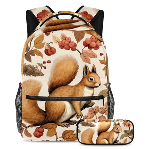 Ensemble cartable écureuils sauvages 22 grand format avec sa trousse