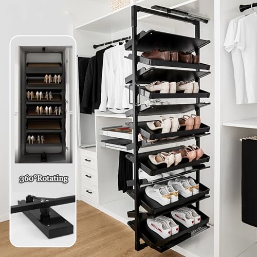 Generico Mobiletto Porta Scarpe, armadietti per corridoio, scaffale per Scarpe, Copri cassetti, Panca d'ingresso Pieghevole, scarpiera - Organizer Estraibile Girevole a 360°, Altezza Regolabile, Desi