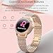 Ladies Smart Watch Fitness Activity Tracker Bracelet Diamond Stainless Steel Waterproof Heart Rate Blood Pressure Monitor Step Calories Counter Bluetooth Smartwatch Fashion Wrist Watch,A