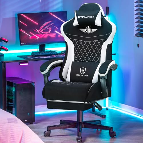 Image of GTPLAYER Gaming Chair with Foot Rest & Pocket Spring Cushion, Ergonomic High Back Computer Desk Chair with Headrest & Lumbar Support for Back Pain Relief, Lividity