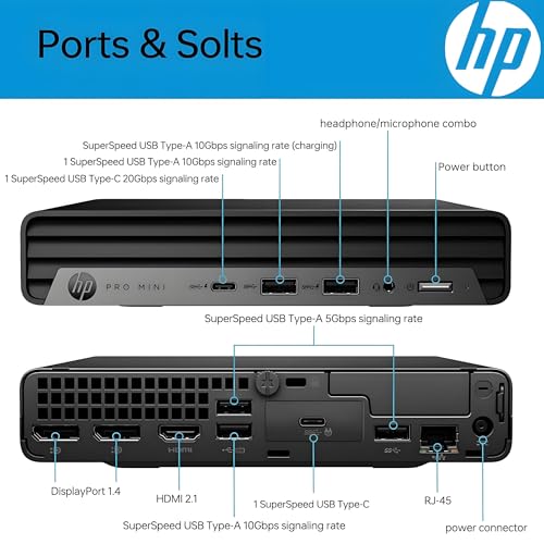 Image of HP Pro Mini 400 G9 Business Mini Desktop Computer, Intel 6-Core i5-12500T, 32GB DDR4 RAM, 2TB PCIe SSD, 2 Type-C, HDMI, 2 DisplayPort, WiFi 6, Bluetooth, Keyboard & Mouse, Windows 11 Pro