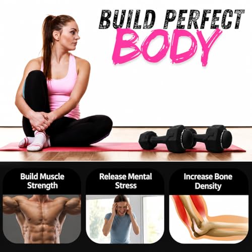 Image of PVC Hex Pair Fixed Dumbbells Pack of 2 for Home Gym Equipment Fitness Barbell | Gym Exercise|Home Workout, Gym Dumbbell | Dumbbells Weights for Men & Women | (BLACK, 3KG PAIR)